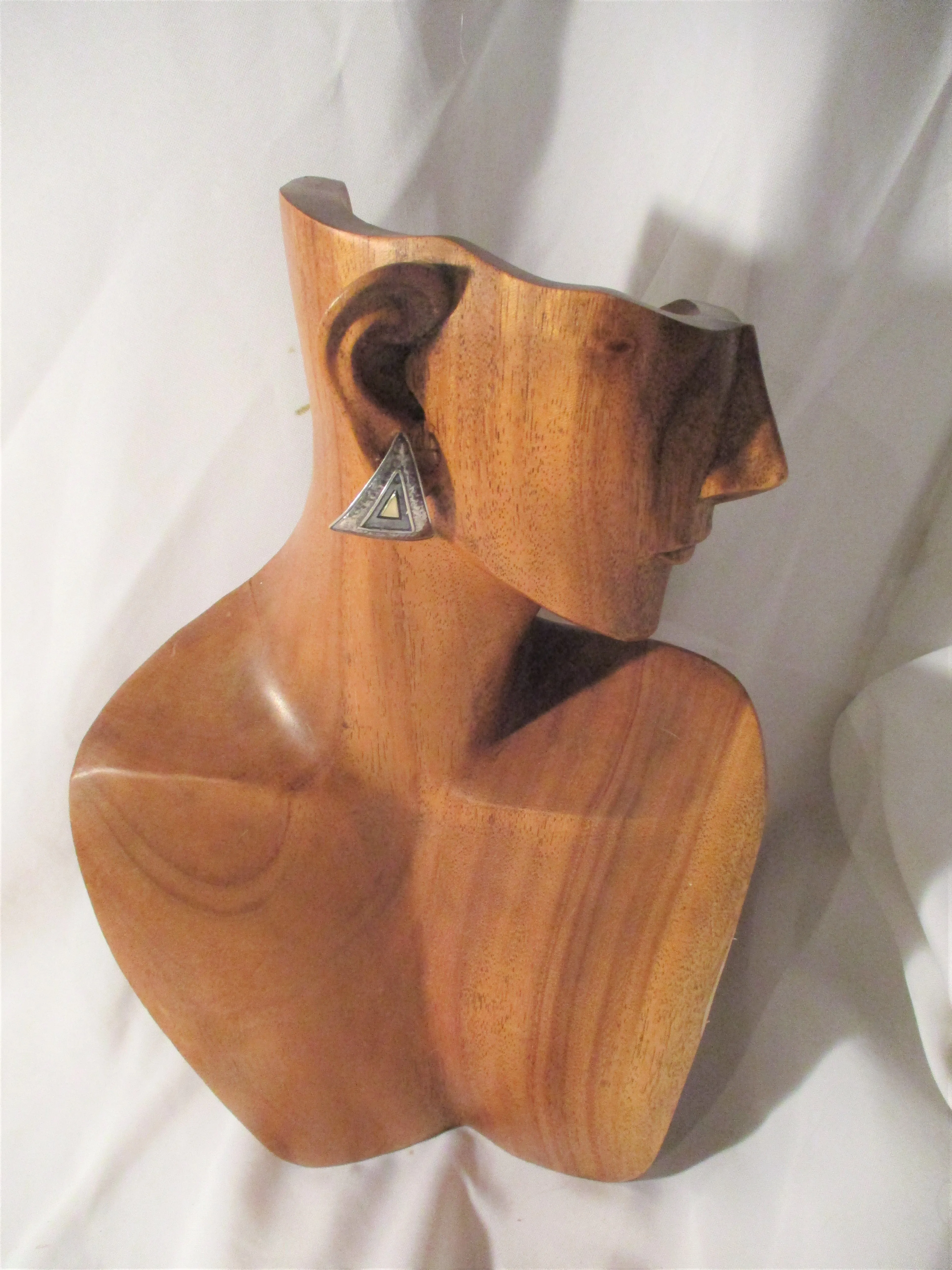 925 STERLING SILVER TRIANGLE PRISM Pierced Earring Jewelry ETHNIC Boho Festival