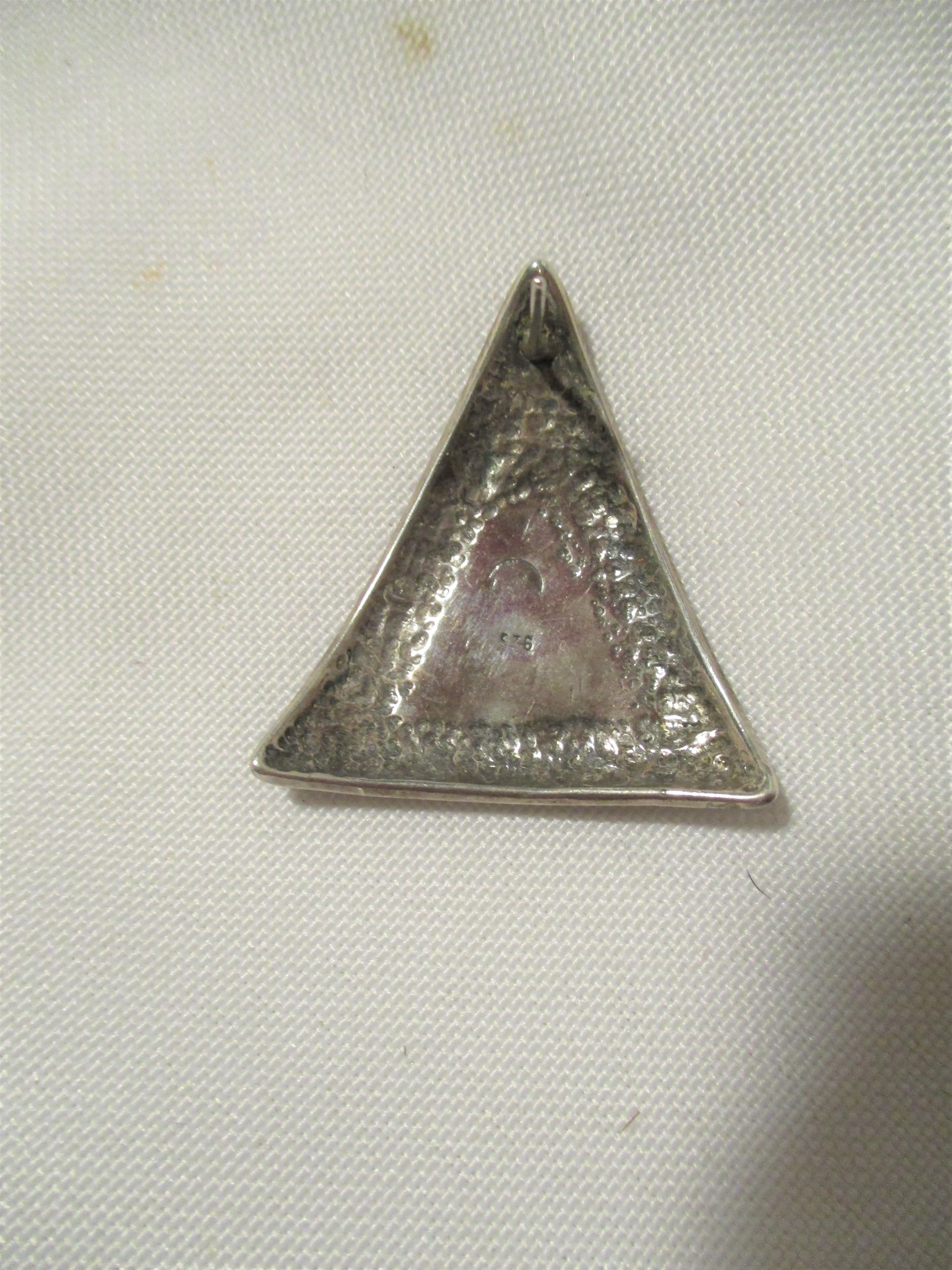 925 STERLING SILVER TRIANGLE PRISM Pierced Earring Jewelry ETHNIC Boho Festival