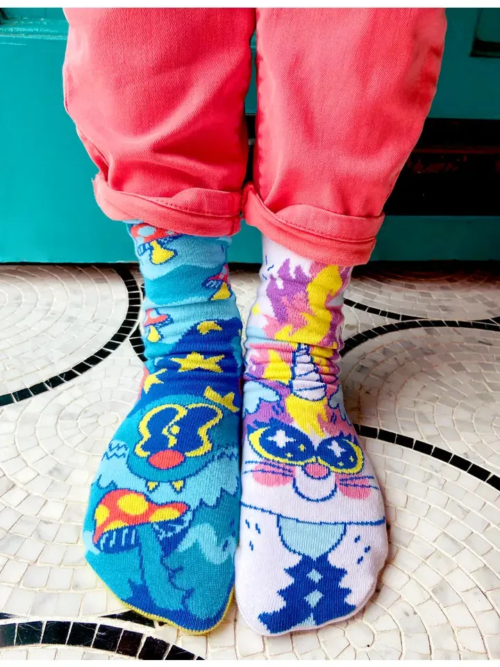 Abra and Catabra | Teen and Adult Socks | Mismatched Cute Crazy Fun Socks