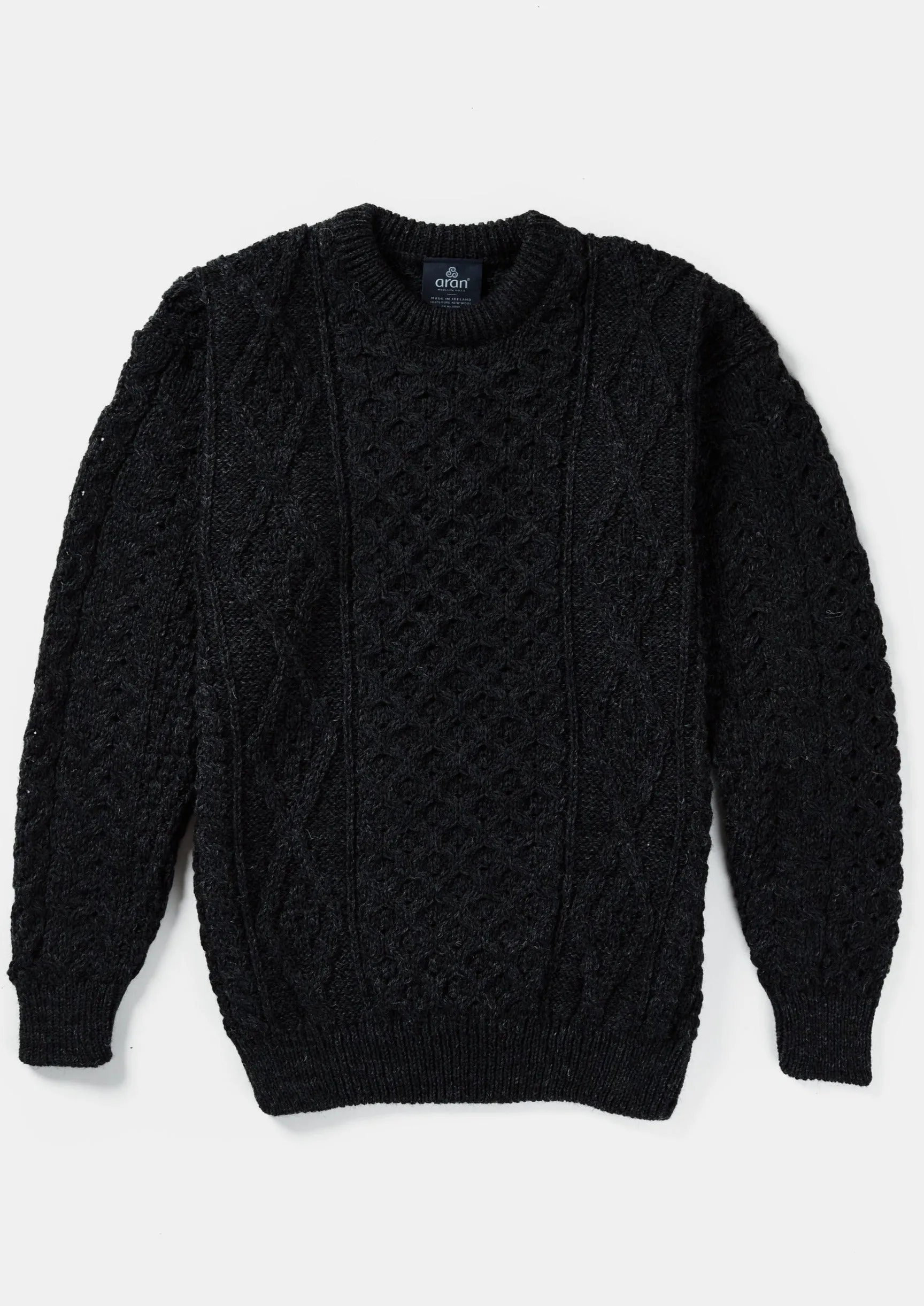 Aran Wool Sweater | Charcoal