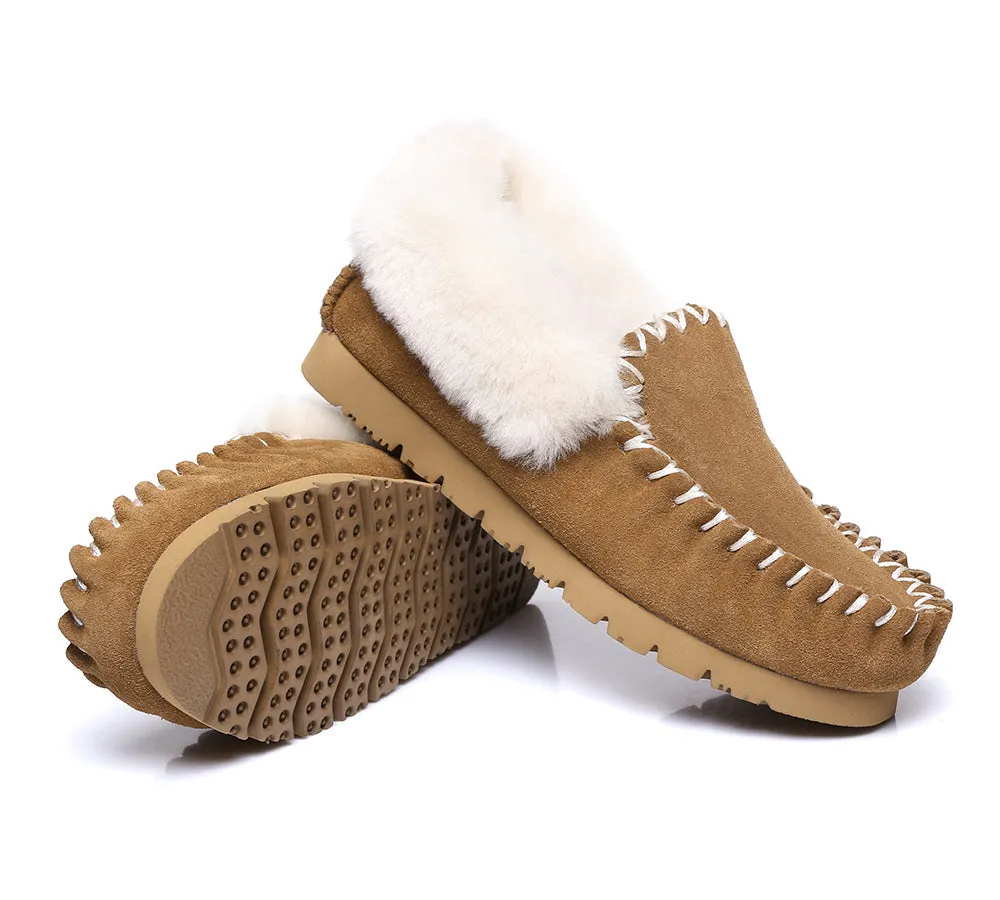 AUSTRALIAN SHEPHERD® UGG Men Sheepskin Wool Ankle Slippers Popo Moccasins Big Size