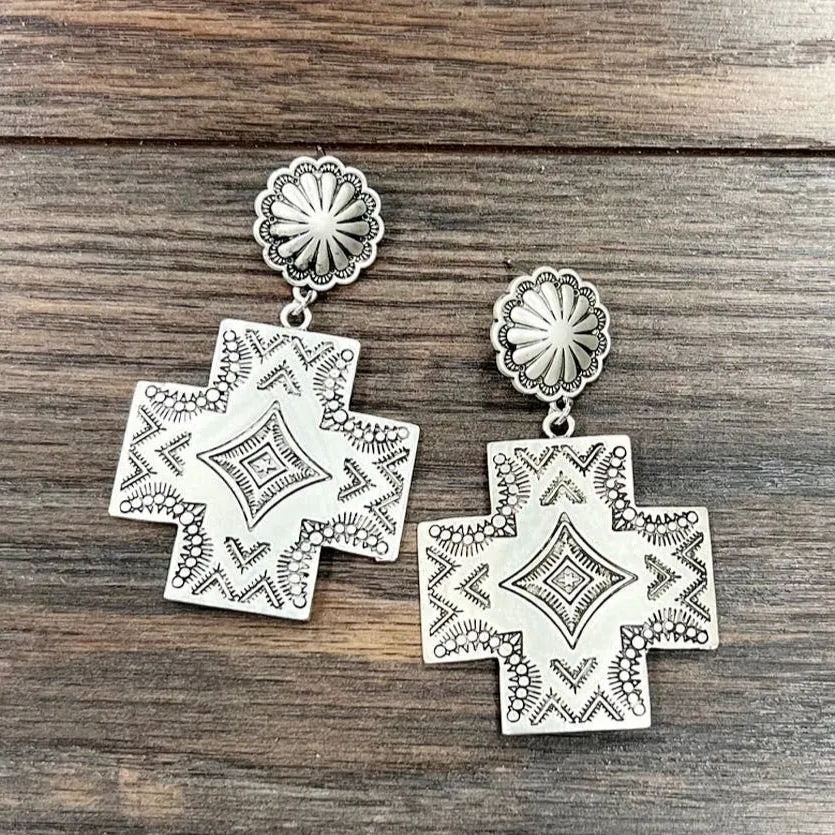 Aztec Post Earrings at Bourbon Cowgirl