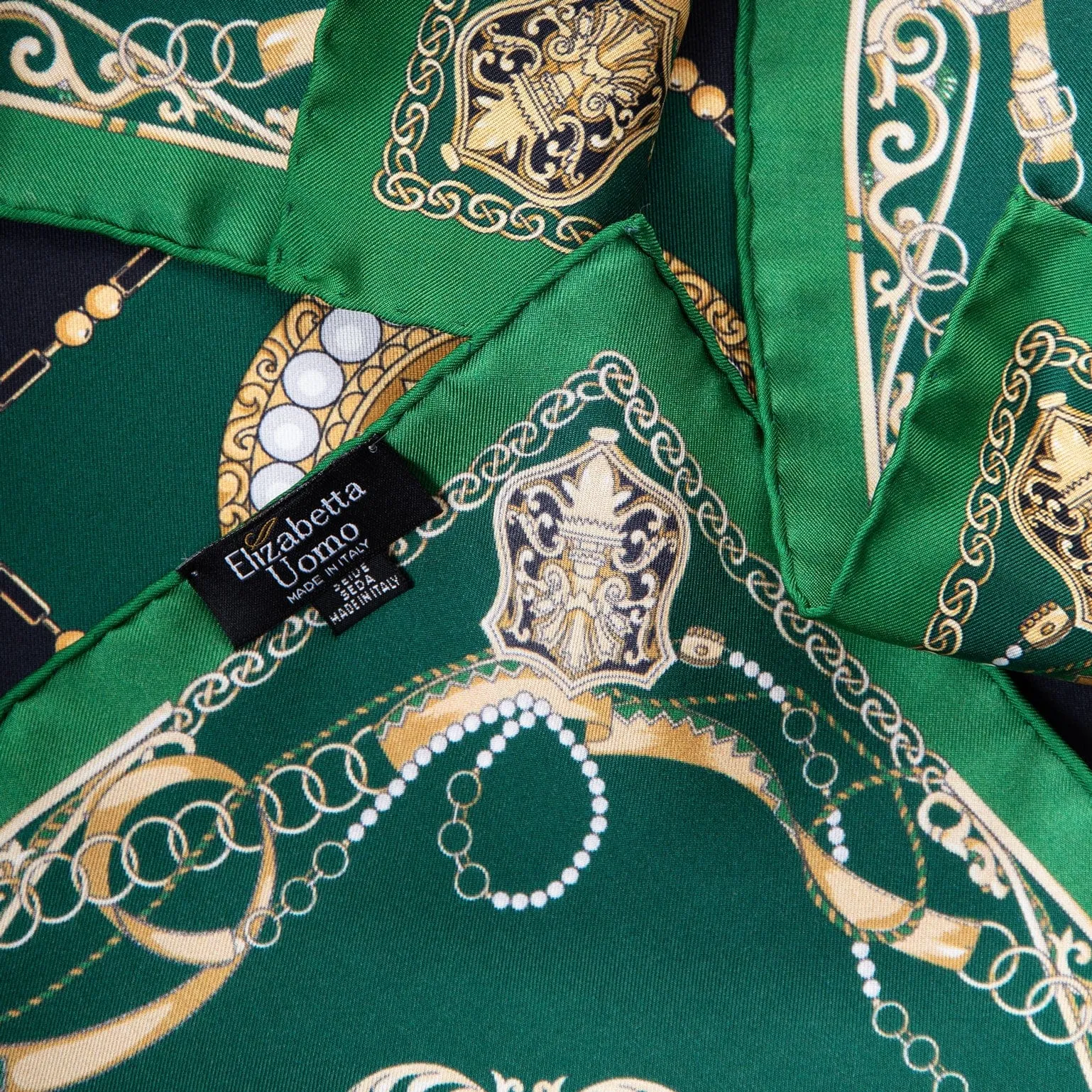 Bernini - Silk Pocket Square - Emerald
