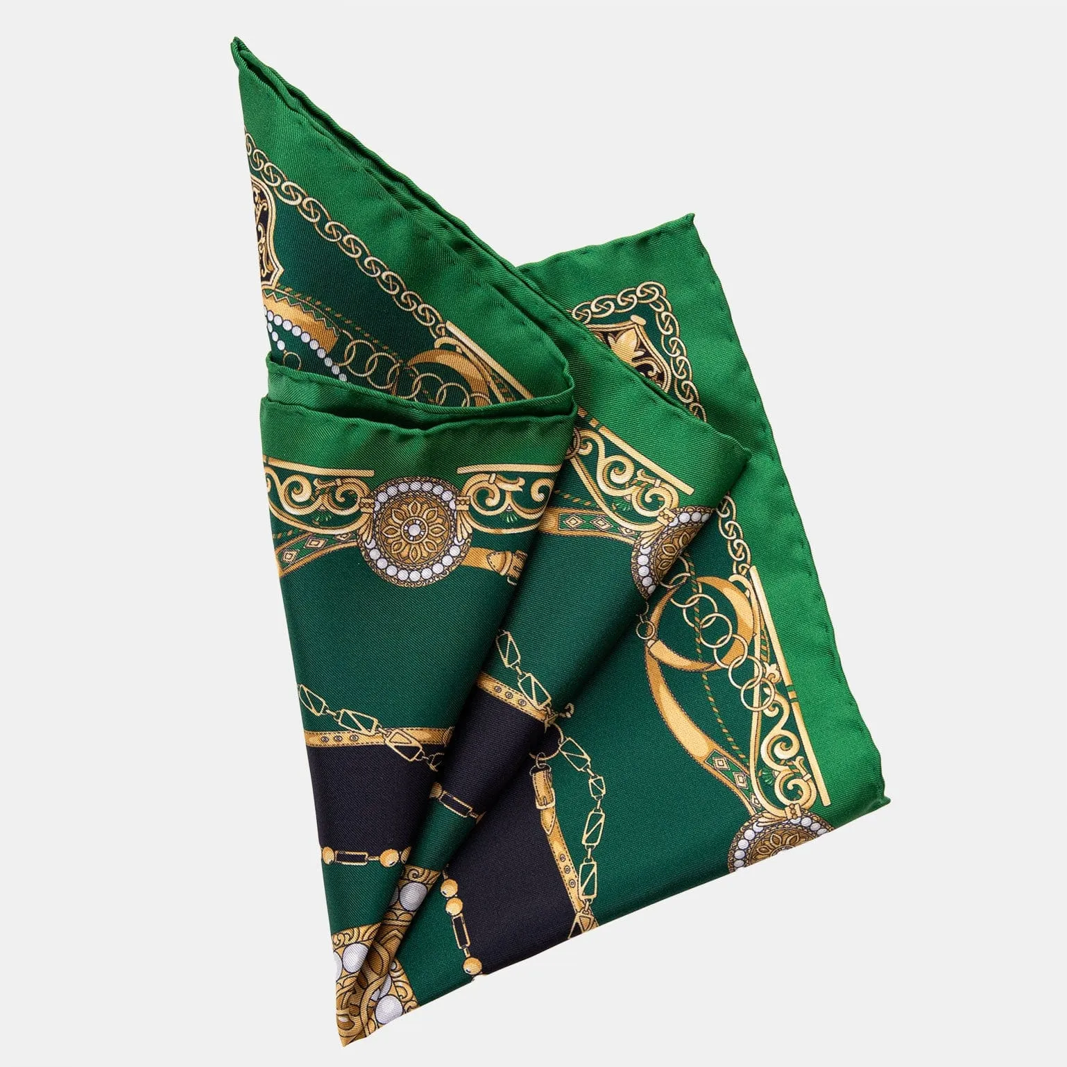 Bernini - Silk Pocket Square - Emerald