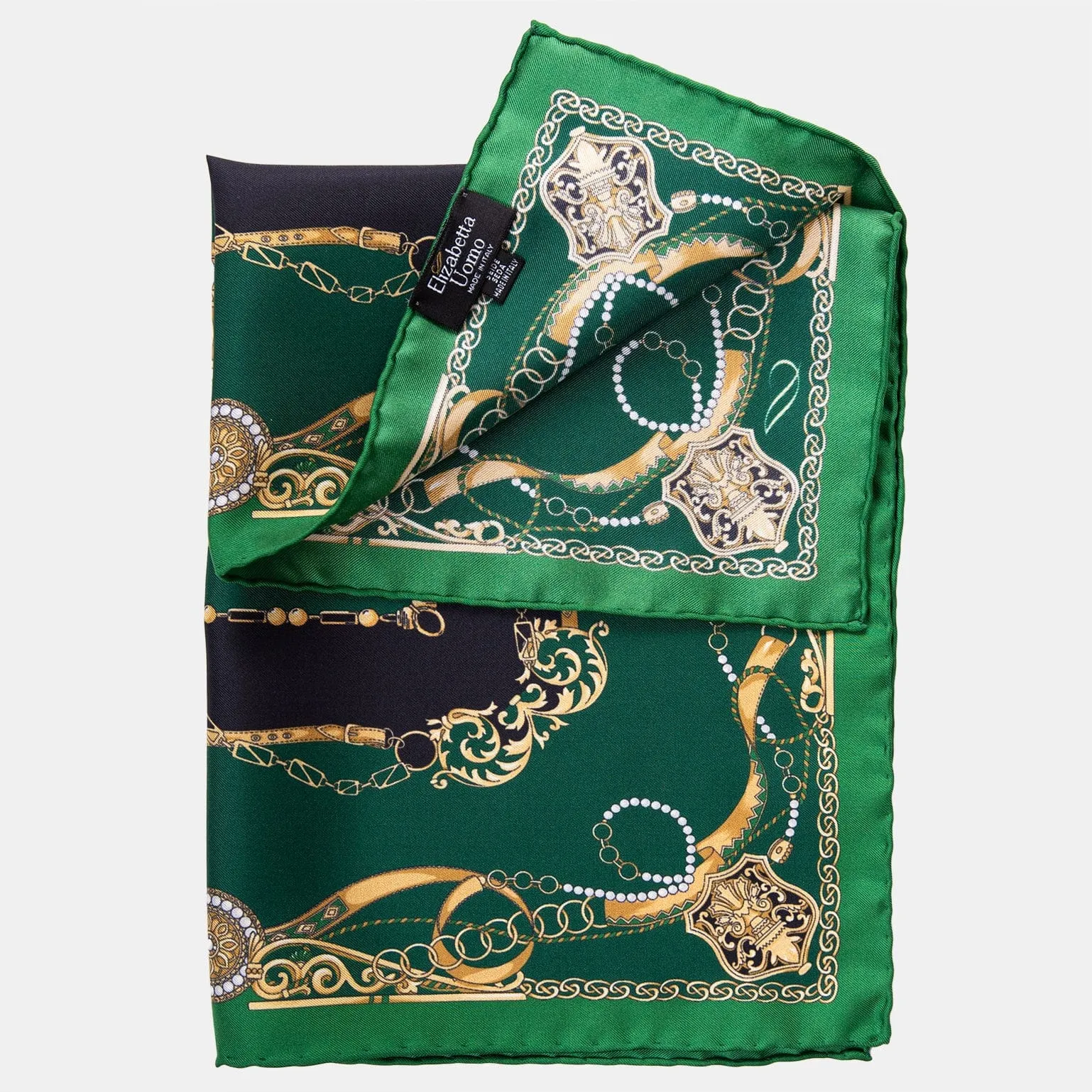 Bernini - Silk Pocket Square - Emerald