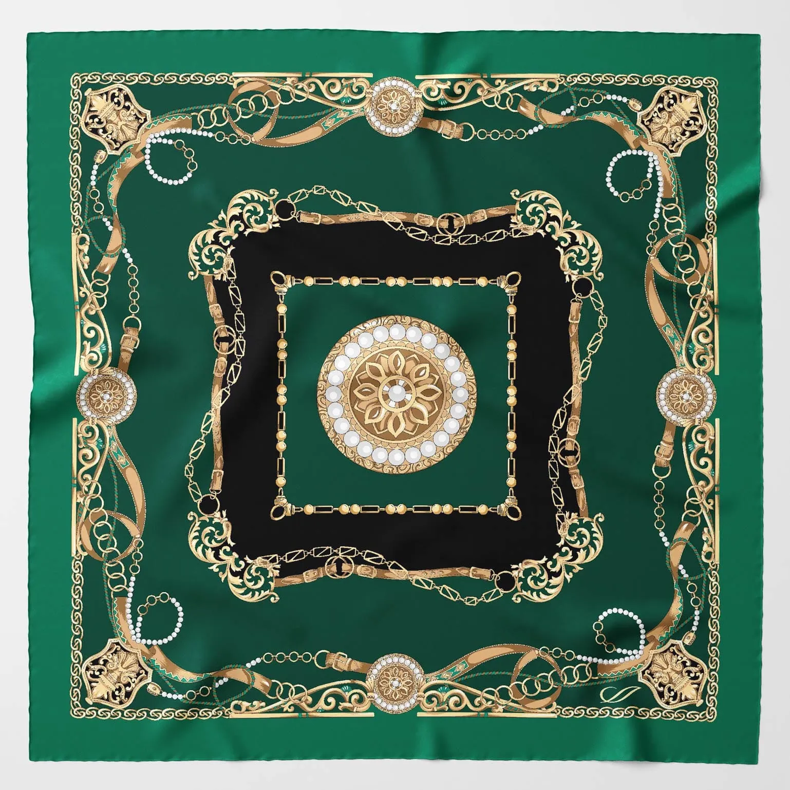 Bernini - Silk Pocket Square - Emerald