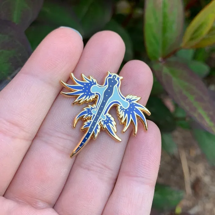 Blue Dragon Nudibranch Enamel Pin