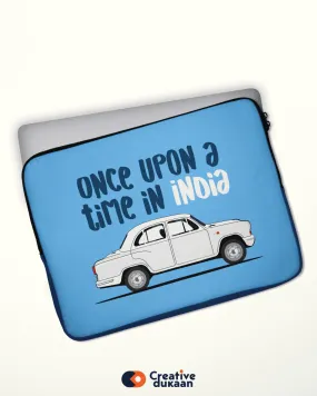 Blue Laptop Sleeve with Tagline Once Upon A Time In India