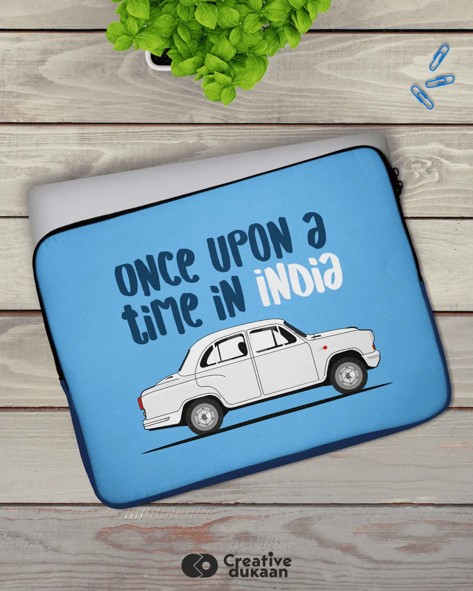 Blue Laptop Sleeve with Tagline Once Upon A Time In India