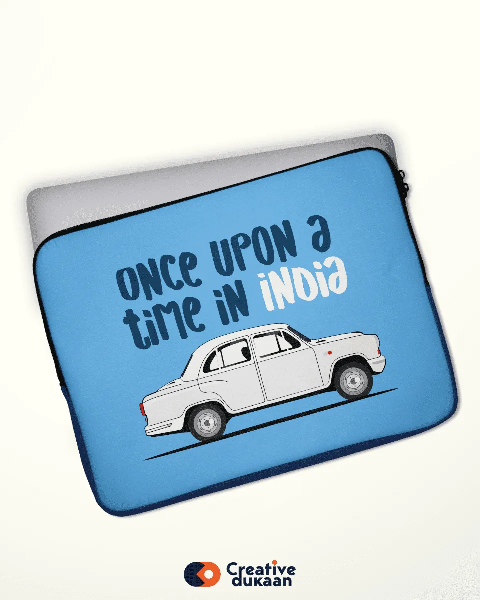 Blue Laptop Sleeve with Tagline Once Upon A Time In India