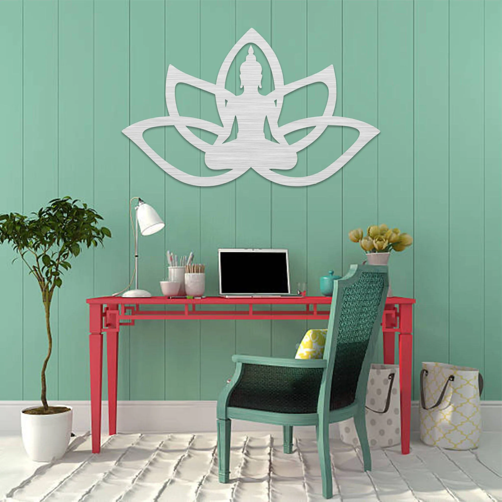 Buddha Lotus Flower - Metal Wall Art