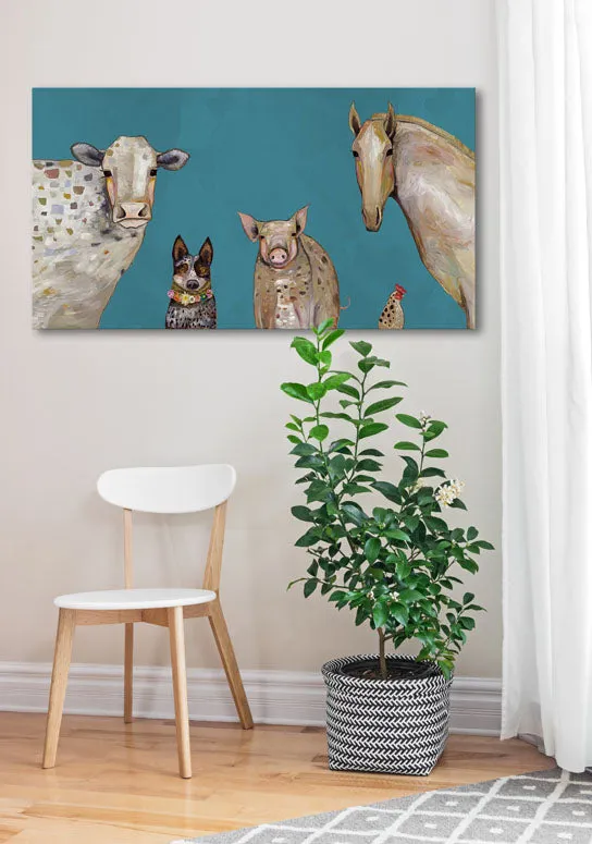 Cattle Dog and Crew Canvas Wall Art