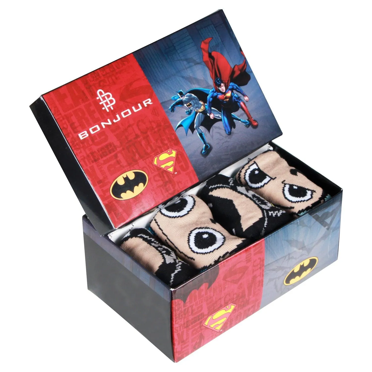 Chibi Batman & Superman Baby Unisex Socks - Pack Of 4