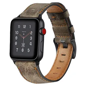 Coffee Brown Leather Vintage Strap for iWatch