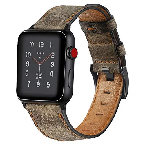 Coffee Brown Leather Vintage Strap for iWatch