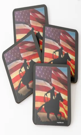 Cowgirl Kim American Cowboy Coasters - Set of 4