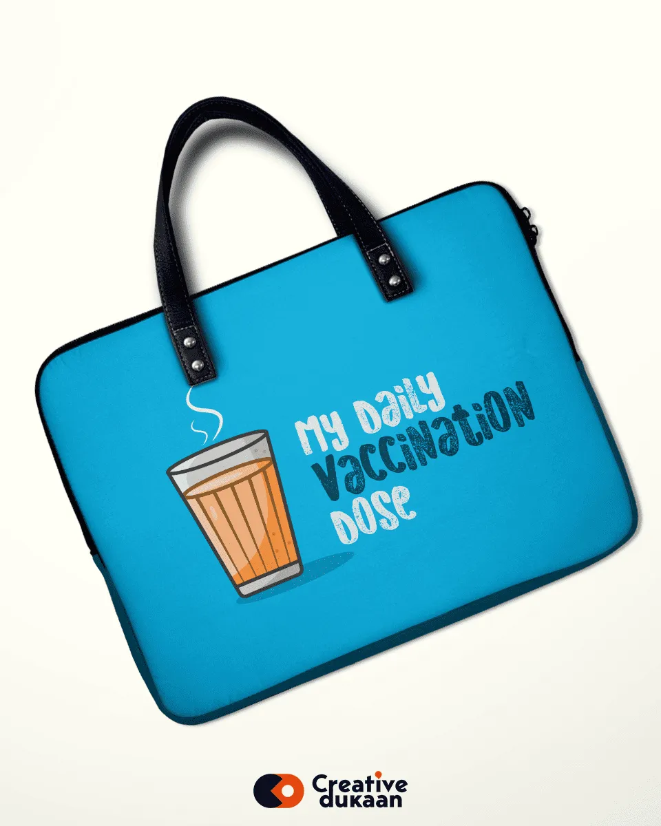 Daily Vaccination Dose Blue Laptop Sleeve
