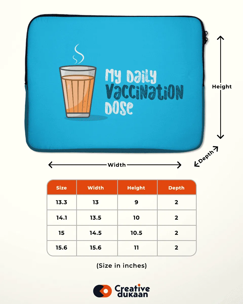 Daily Vaccination Dose Blue Laptop Sleeve