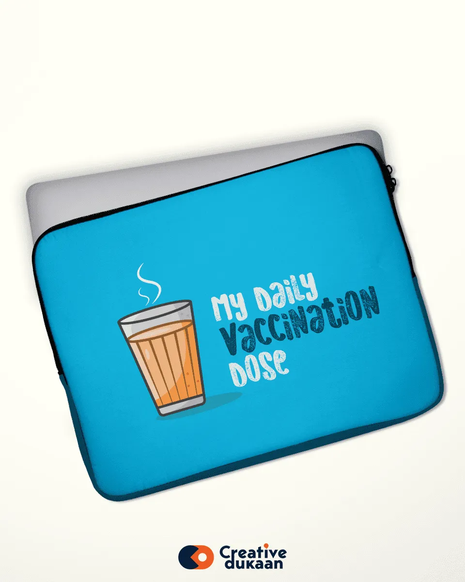 Daily Vaccination Dose Blue Laptop Sleeve