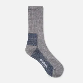 Druthers Grey Blue Mélange Organic Cotton Defender Boot Sock