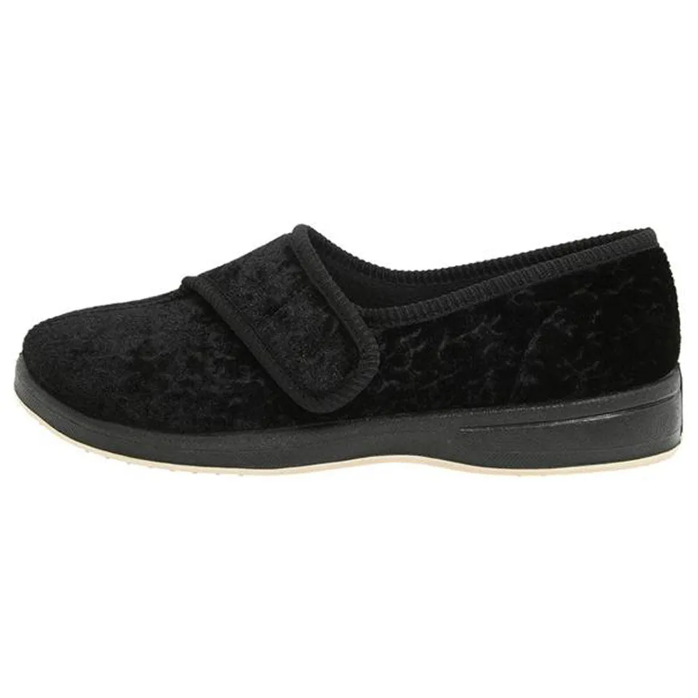 Foamtreads Jewel Slipper Black Velour (Women's)