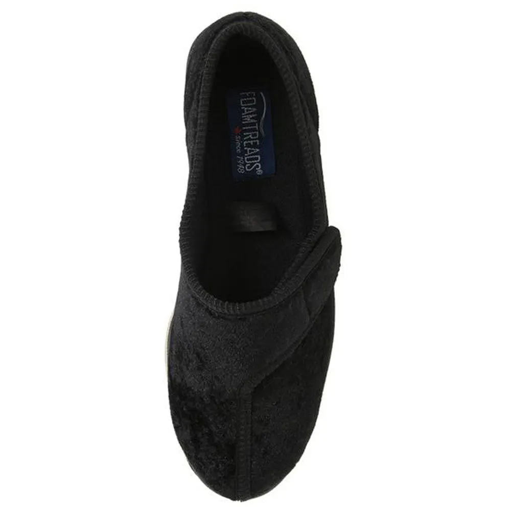 Foamtreads Jewel Slipper Black Velour (Women's)
