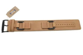 Fossil Camel Genuine Smooth Leather 22mm Wide Watch Cuffband