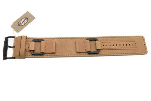 Fossil Camel Genuine Smooth Leather 22mm Wide Watch Cuffband