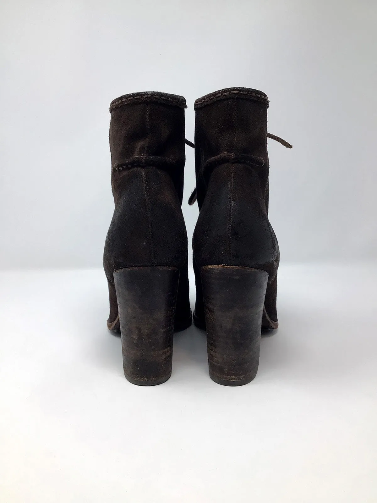 Frye Size 8.5 Brown Suede Ankle Boots