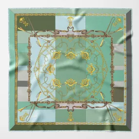 Gabriella - Hand Rolled Silk Foulard - Laurel