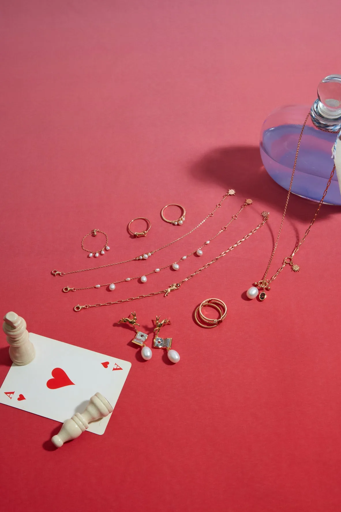 Garnet Gold Triple Ring - Mystical