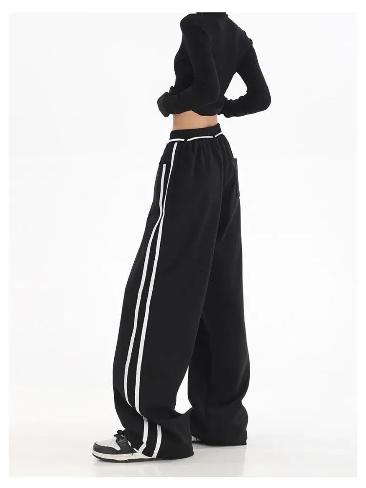 Japanese Black Sweatpants Women Cyber Punk Oversize Wide Jogger Pant