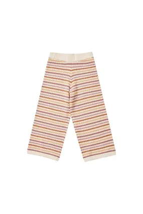 Knit Wide Leg Pant | Honeycomb Stripe