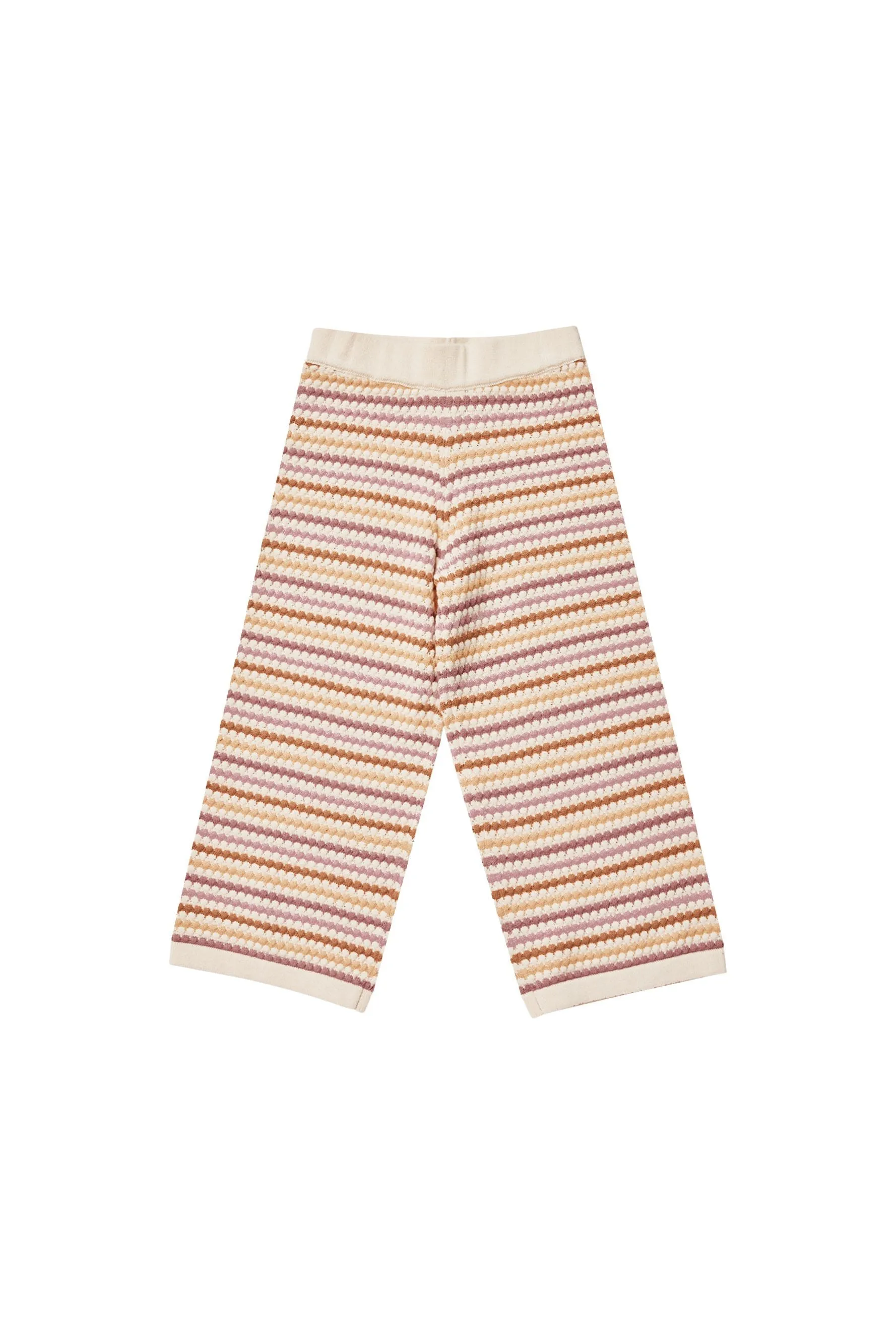 Knit Wide Leg Pant | Honeycomb Stripe