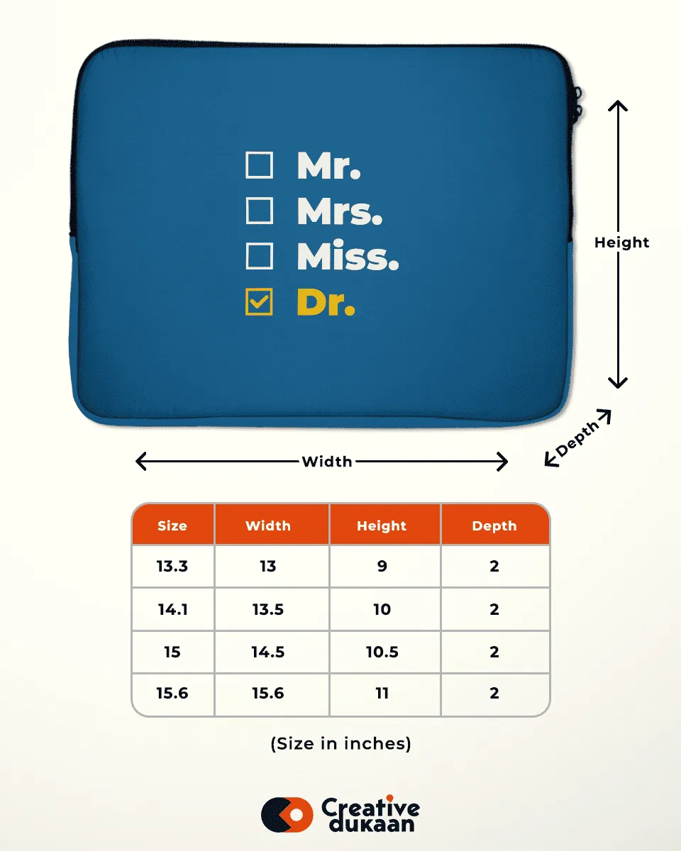 Medical Profession Laptop Sleeve with Dr.