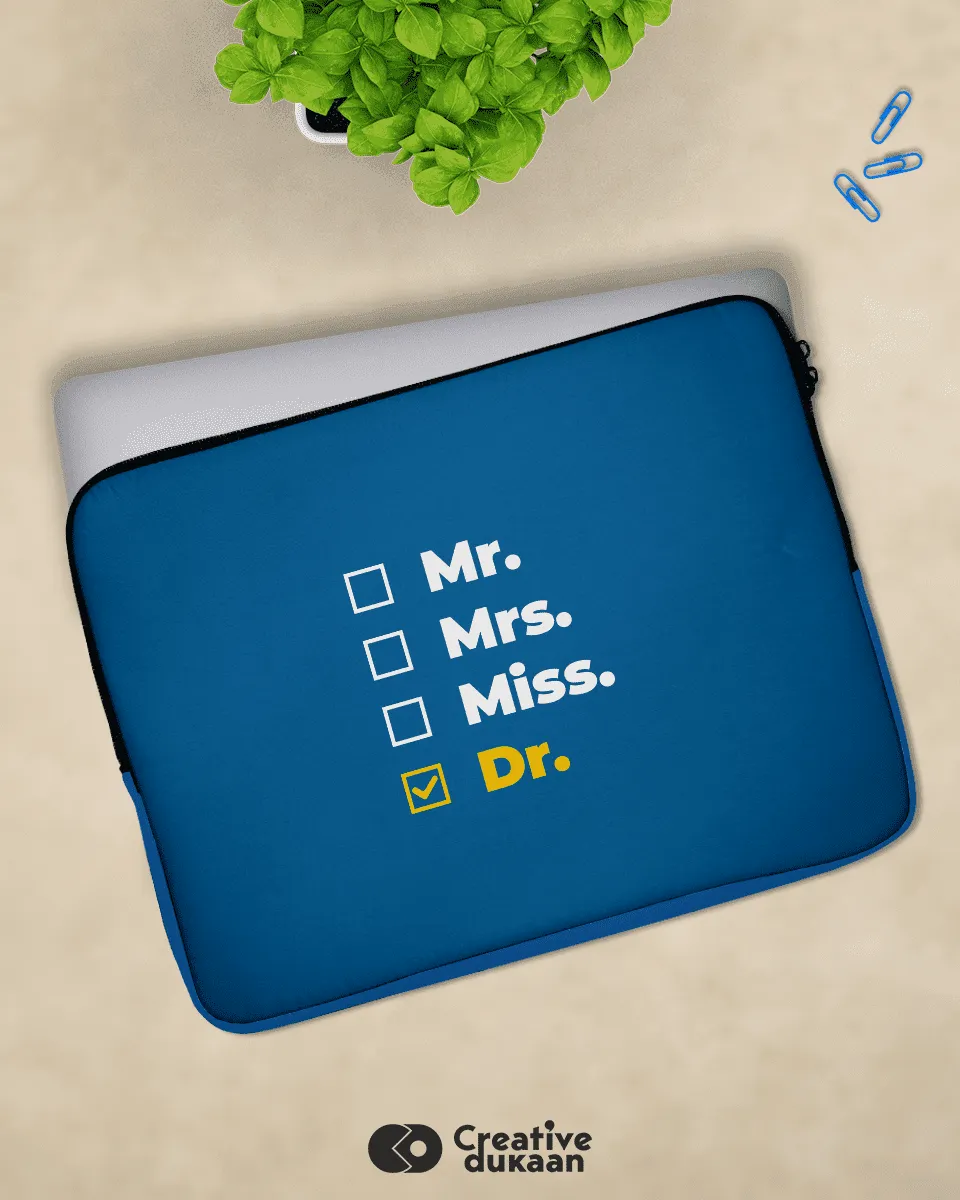 Medical Profession Laptop Sleeve with Dr.