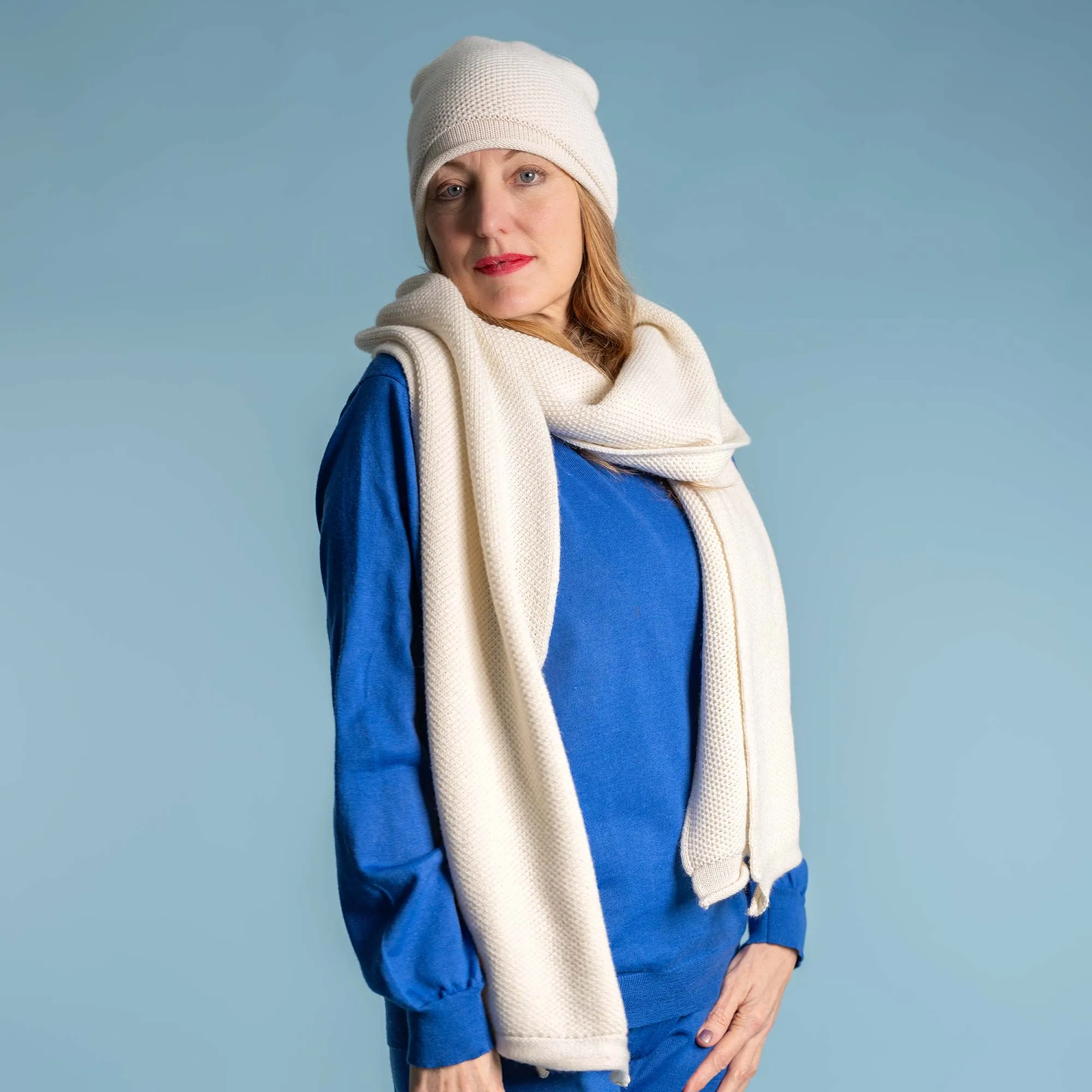 PARKSVILLE 100% Organic Merino Wool Scarf (13.8" x 88.6”) (Unisex) (No Elastic, No Polyester, No polyamide, No Acrylic, No Synthetics) (100% Biodegradable)