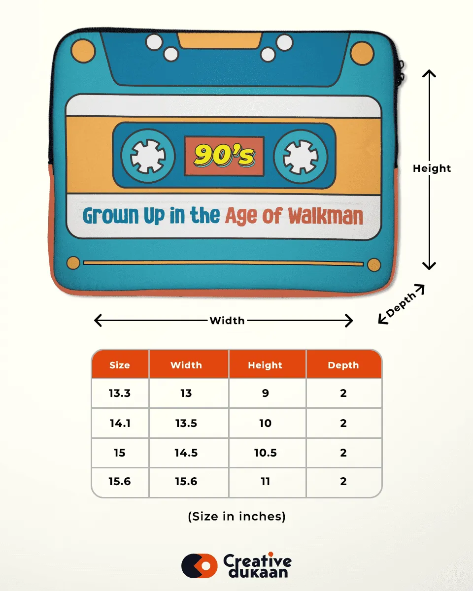 Retro Vibes Laptop Sleeve: A Nod to the 90s - Embrace the Age of Walkman