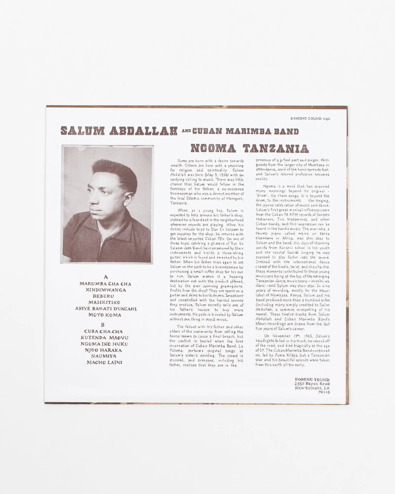 Salum Abdallah & Cuban Marimba Band - Ngoma Tanzania