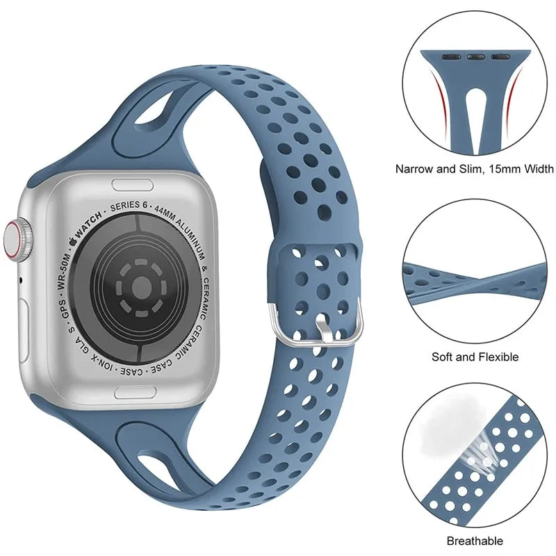 Slim Sport Silicone Strap with Buckle for Apple watch