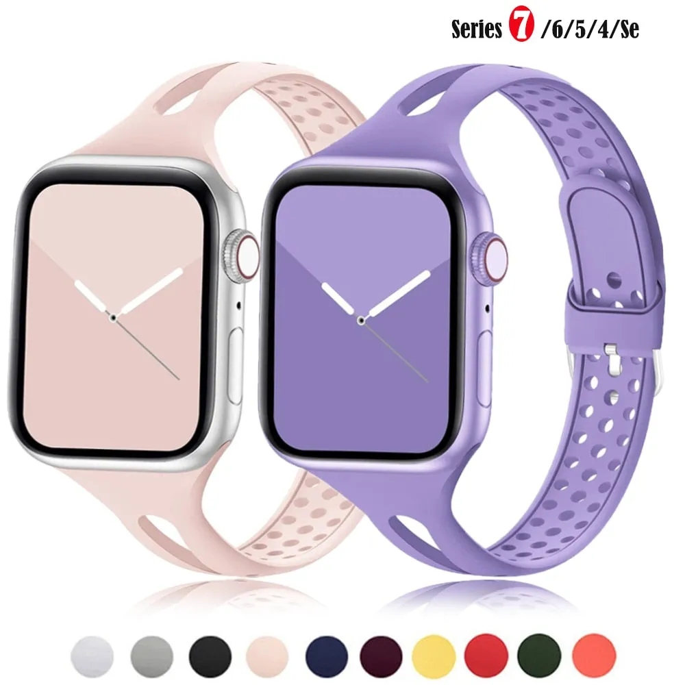 Slim Sport Silicone Strap with Buckle for Apple watch