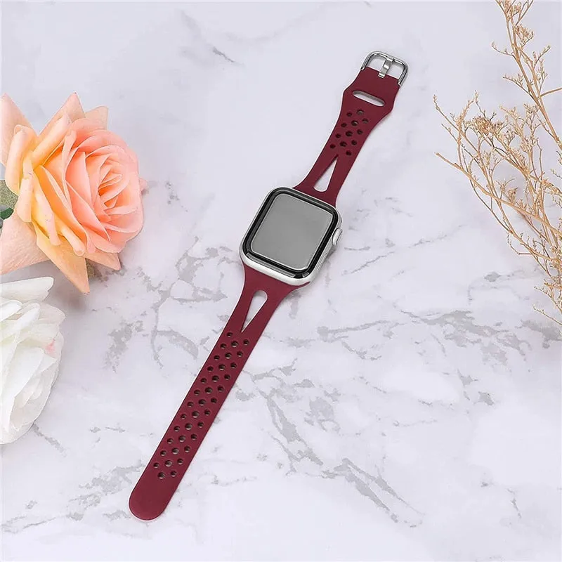 Slim Sport Silicone Strap with Buckle for Apple watch