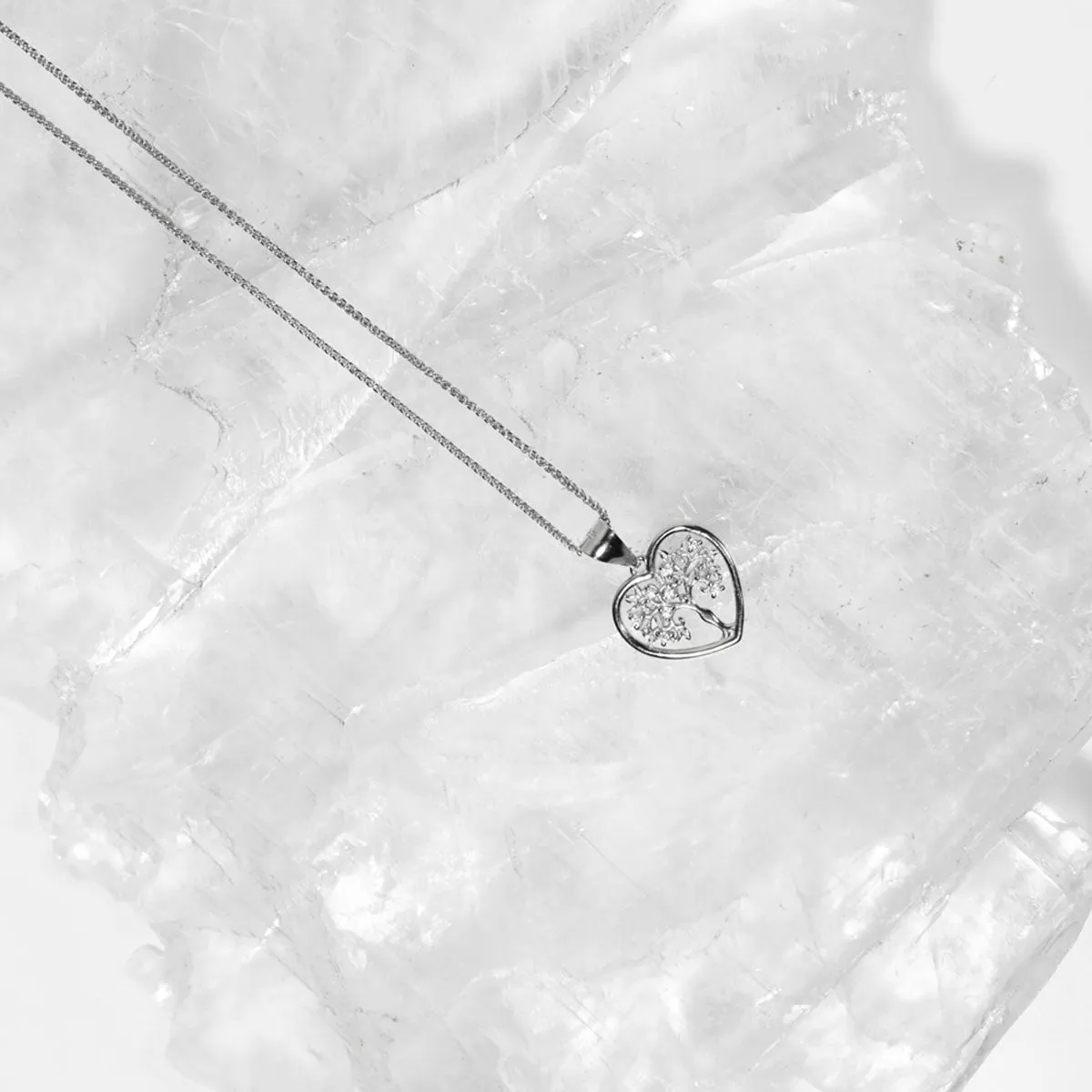 Small Heart Tree of Life CZ Pendant