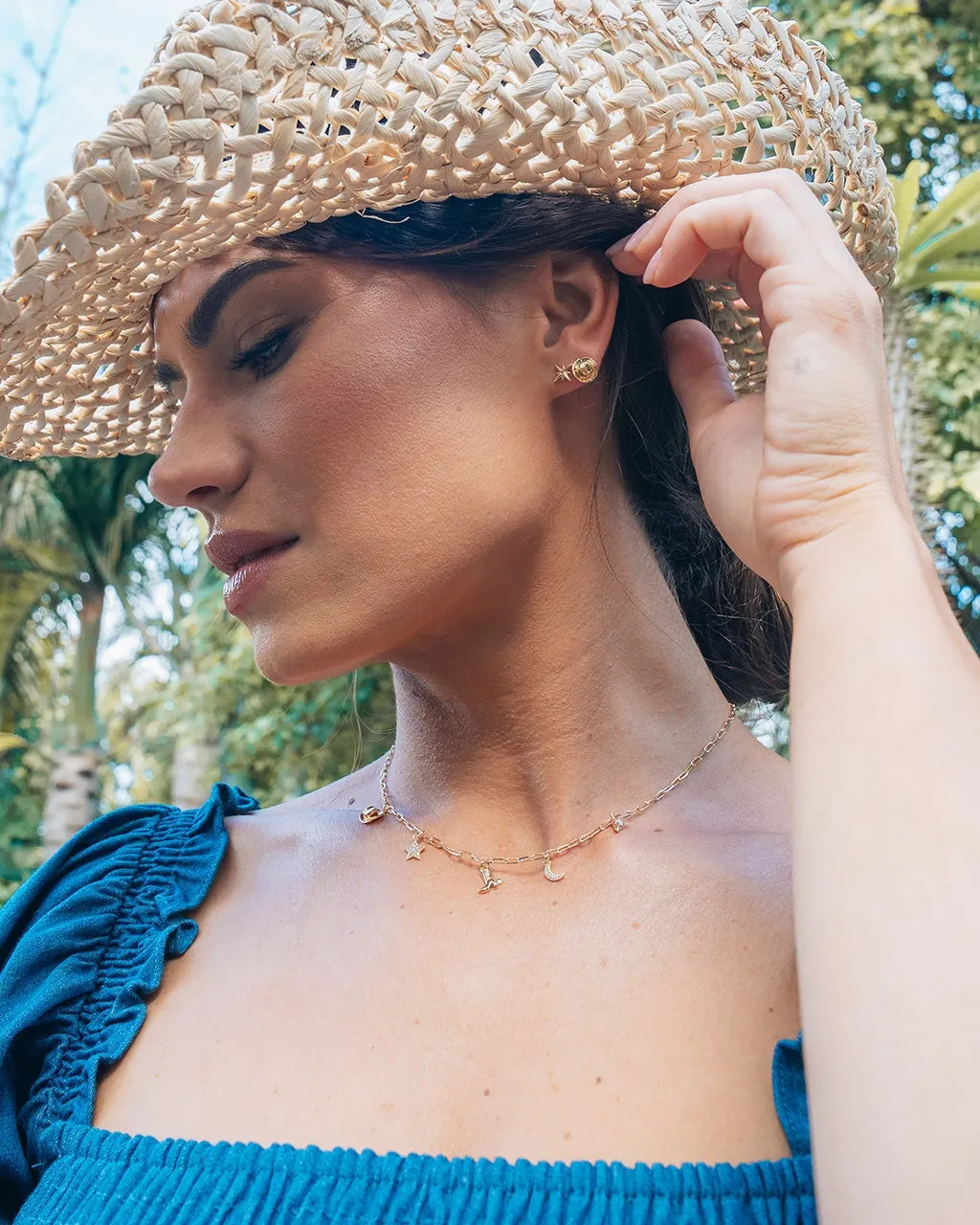 Space Cowgirl CZ Mismatched Stud Earrings