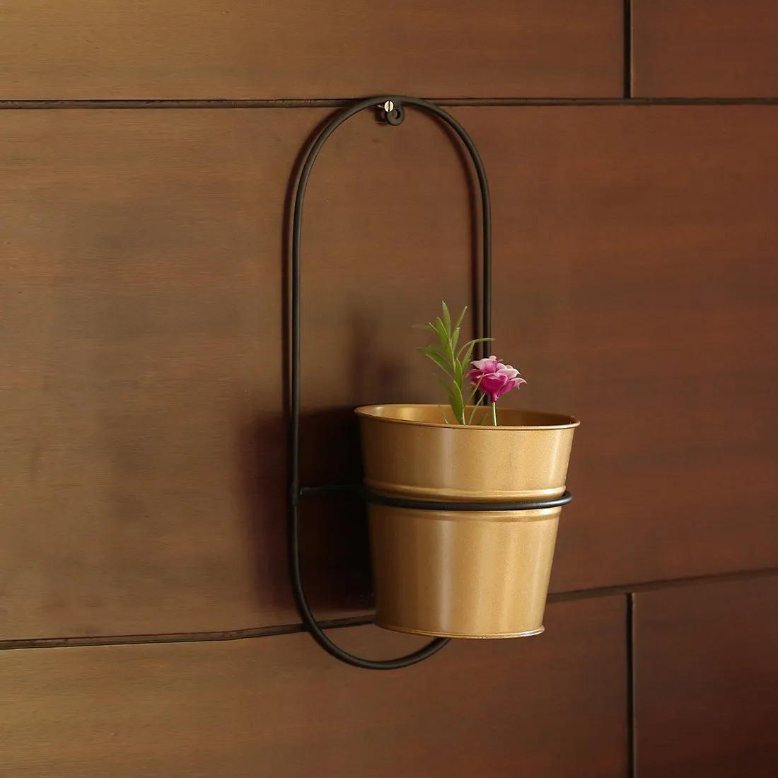 'The Arched Bucket' Wall Planter Pot In Galvanized Iron