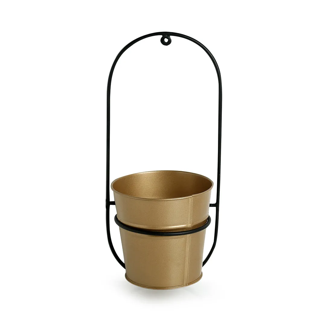 'The Arched Bucket' Wall Planter Pot In Galvanized Iron