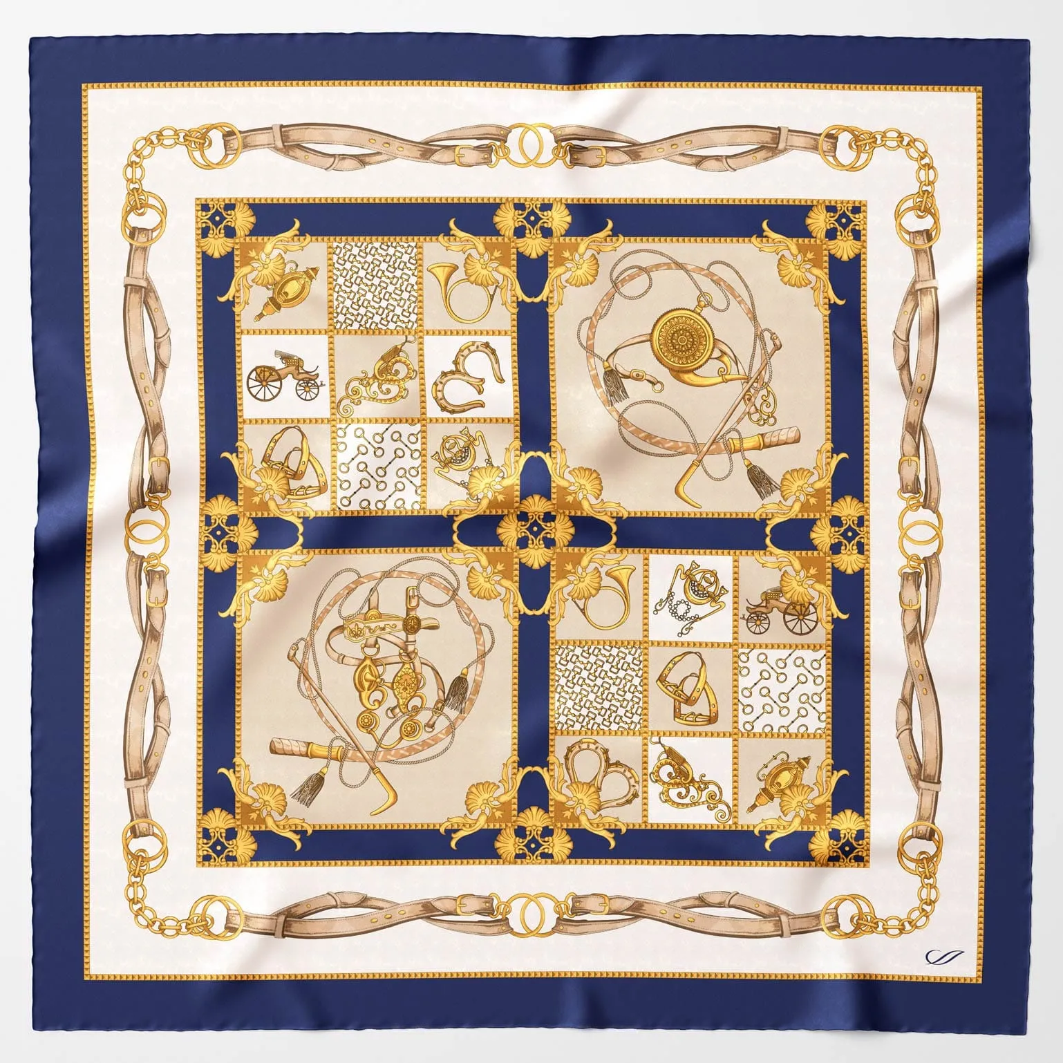 Vittoria - Hand Rolled Silk Foulard - Blue