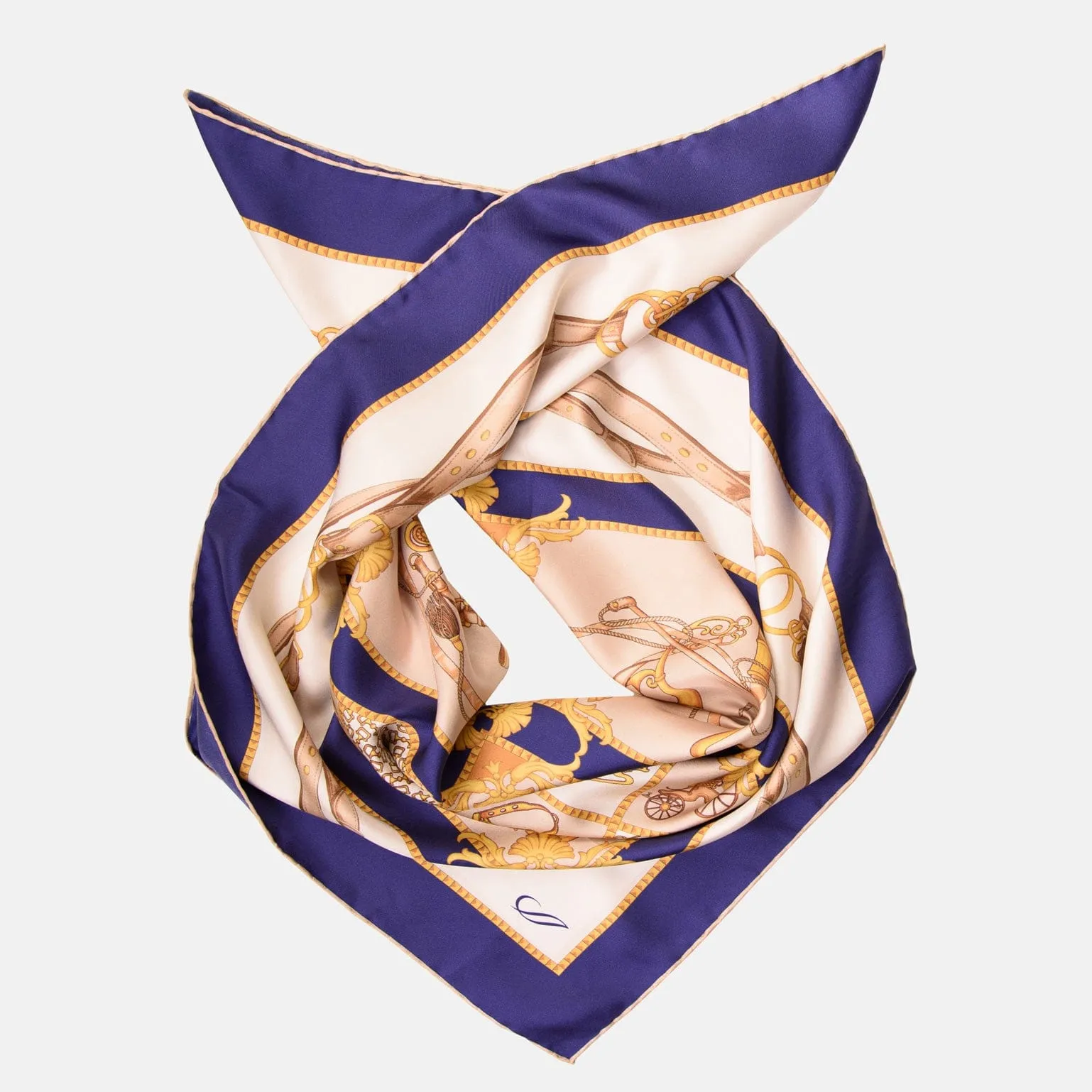 Vittoria - Hand Rolled Silk Foulard - Blue