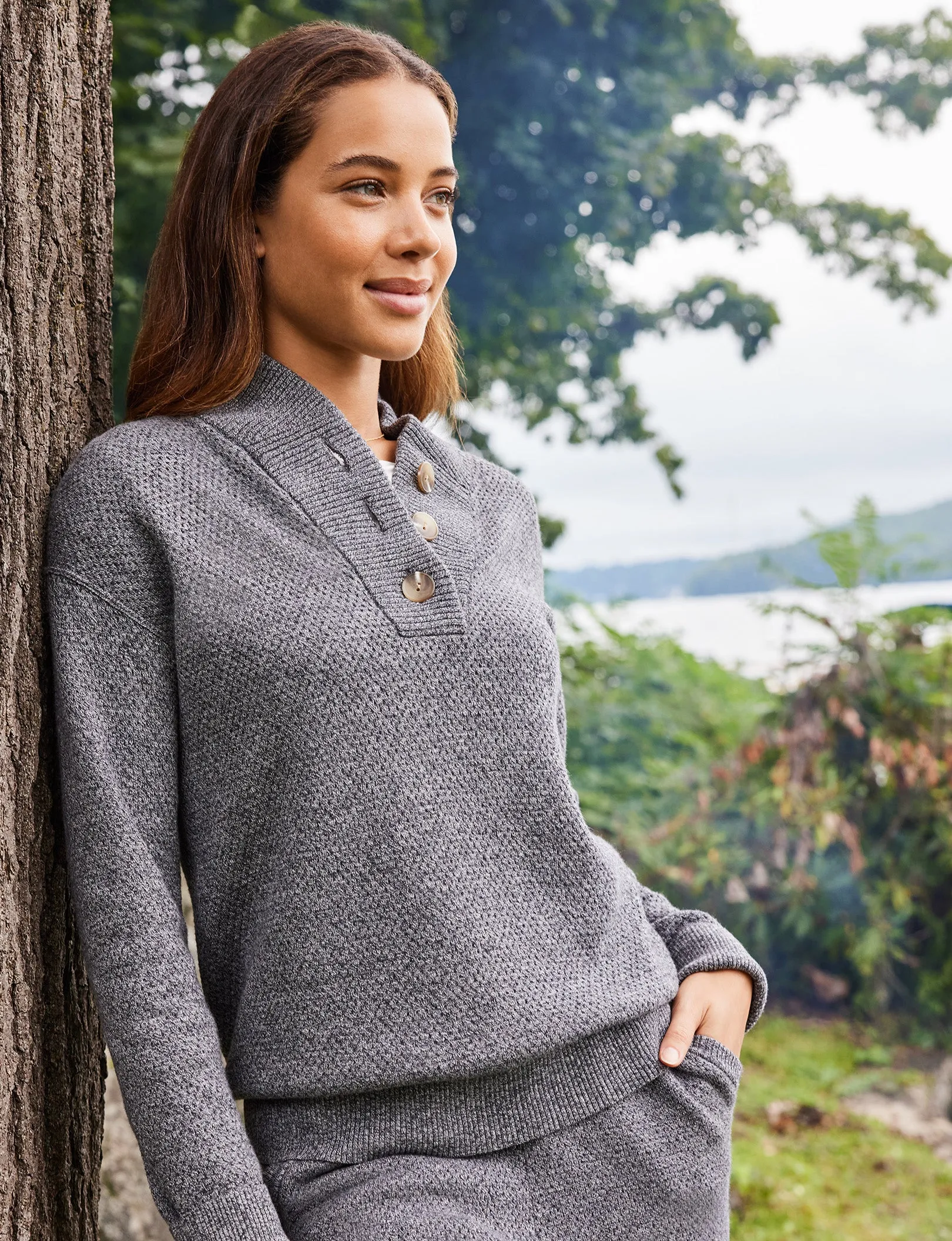 Women's Sweater Lounge Henley