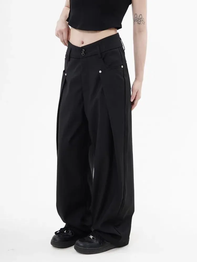 Y2K Cyber Punk Black Cargo Gothic Streetwear Oversize Wide Leg Vintage Pant
